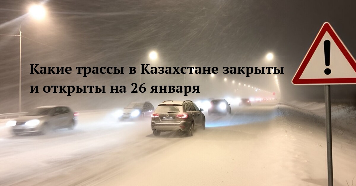 Какие трассы в Казахстане закрыты и открыты на 26 января