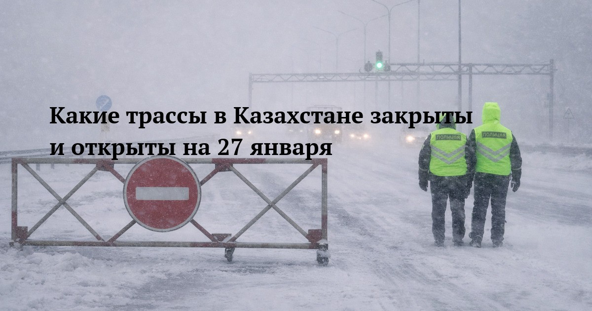 Какие трассы в Казахстане закрыты и открыты на 27 января