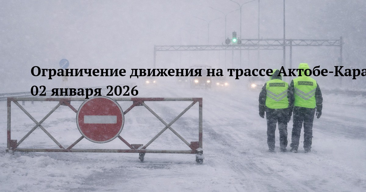 Ограничение движения на трассе Актобе-Карабутак-Кызылорда 02 января 2026