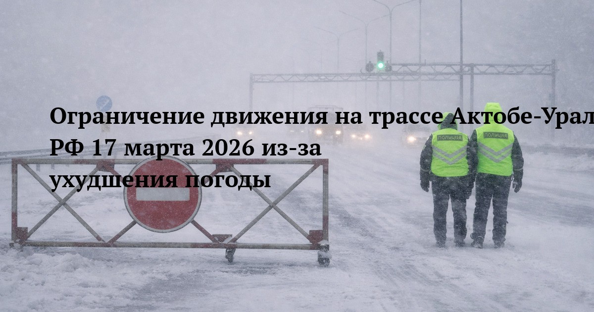 Ограничение движения на трассе Актобе-Уральск-граница РФ 17 марта 2026 из-за ухудшения погоды