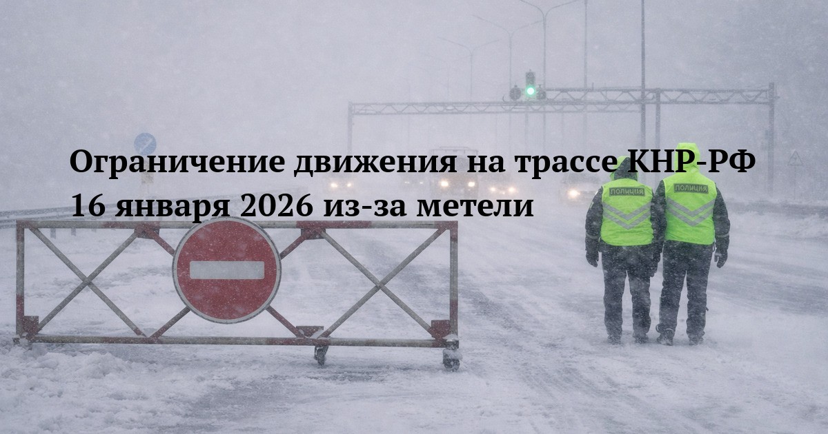 Ограничение движения на трассе КНР-РФ 16 января 2026 из-за метели