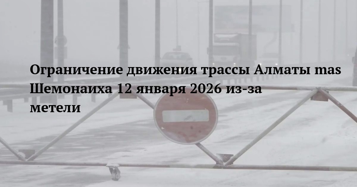 Ограничение движения трассы Алматы mas Шемонаиха 12 января 2026 из-за метели