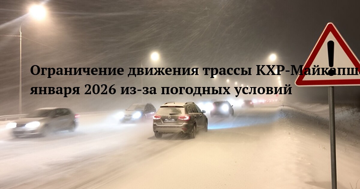 Ограничение движения трассы КХР-Майкапшагай-Семей-Павлодар-РФ 16 января 2026 из-за погодных условий