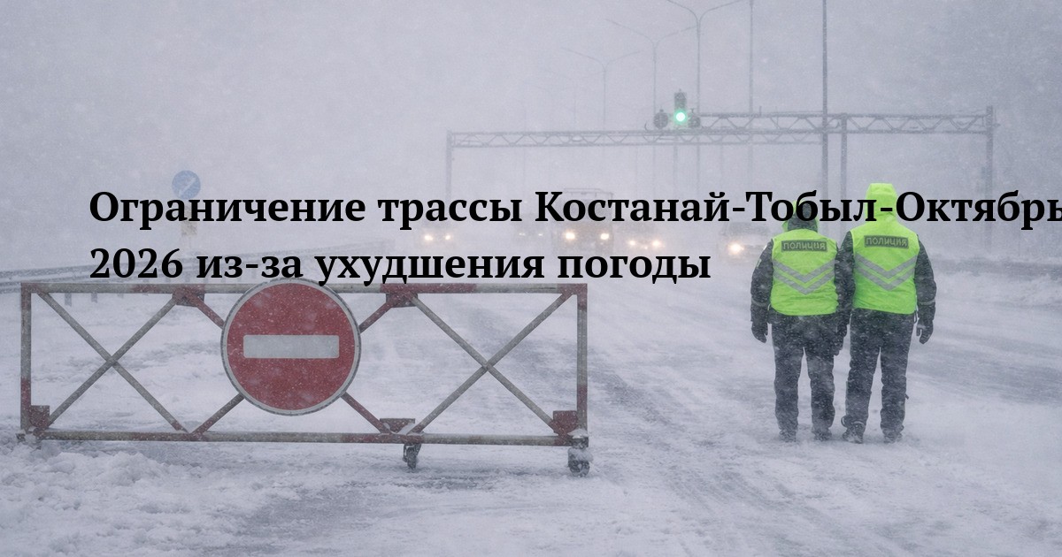 Ограничение трассы Костанай-Тобыл-Октябрьский 22 февраля 2026 из-за ухудшения погоды