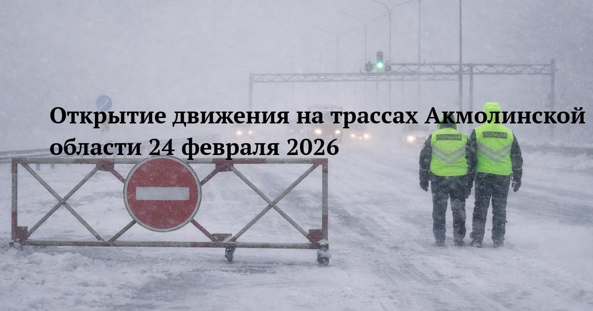 Открытие движения на трассах Акмолинской области 24 февраля 2026