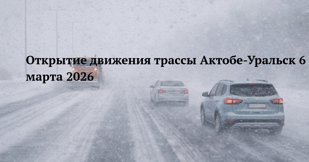 Открытие движения трассы Актобе-Уральск 6 марта 2026