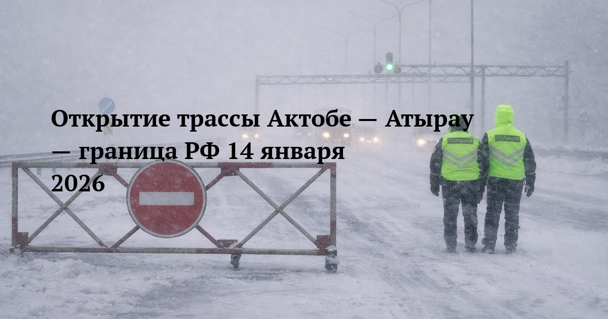 Открытие трассы Актобе — Атырау — граница РФ 14 января 2026