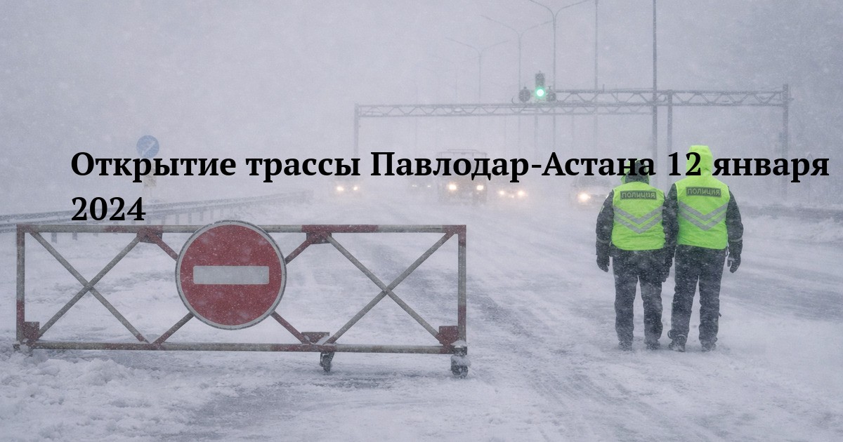 Открытие трассы Павлодар-Астана 12 января 2024