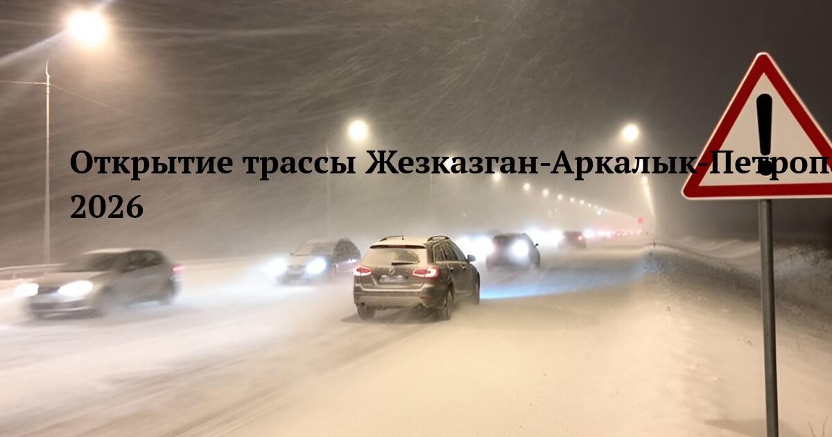 Открытие трассы Жезказган-Аркалык-Петропавловск 12 января 2026