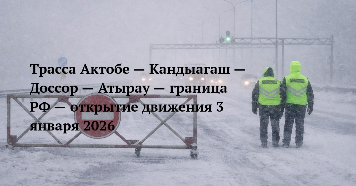 Трасса Актобе — Кандыагаш — Доссор — Атырау — граница РФ — открытие движения 3 января 2026