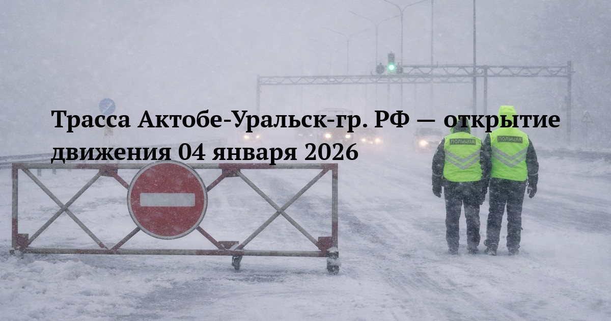 Трасса Актобе-Уральск-гр. РФ — открытие движения 04 января 2026