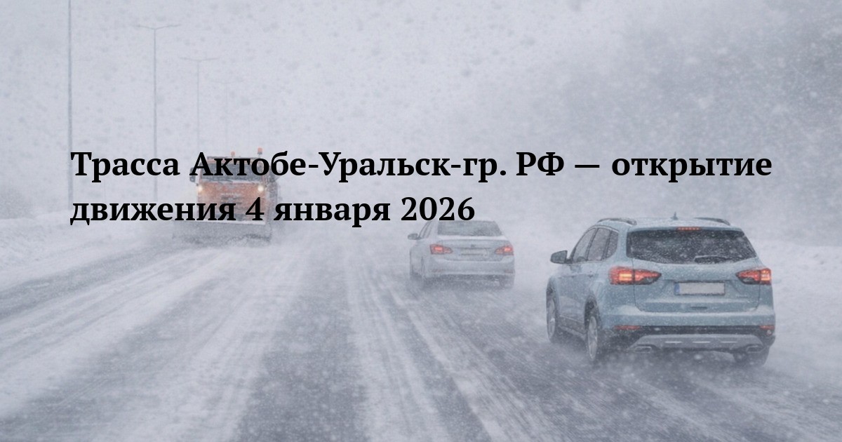 Трасса Актобе-Уральск-гр. РФ — открытие движения 4 января 2026