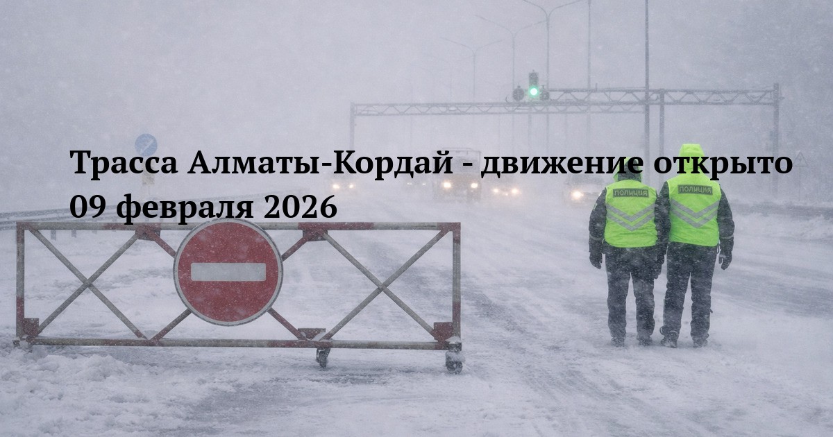 Трасса Алматы-Кордай - движение открыто 09 февраля 2026
