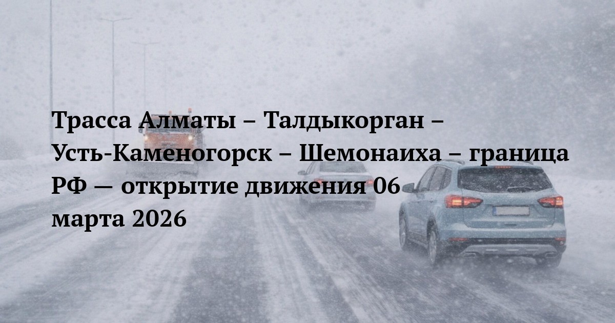 Трасса Алматы – Талдыкорган – Усть-Каменогорск – Шемонаиха – граница РФ — открытие движения 06 марта 2026
