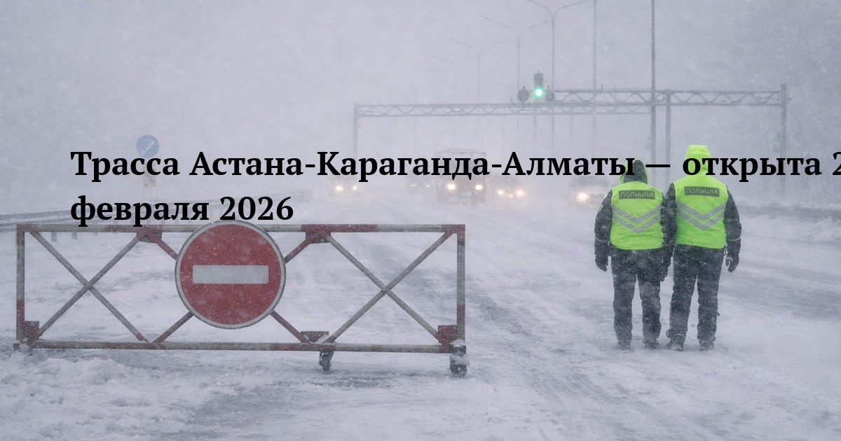 Трасса Астана-Караганда-Алматы — открыта 21 февраля 2026