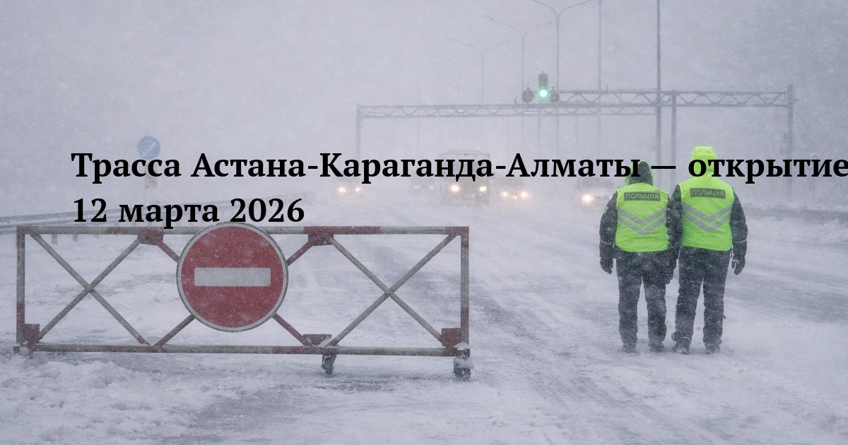 Трасса Астана-Караганда-Алматы — открытие движения 12 марта 2026