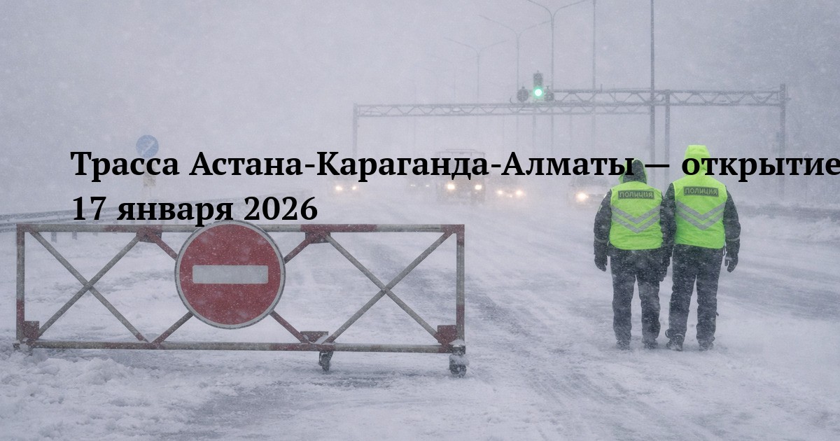 Трасса Астана-Караганда-Алматы — открытие движения 17 января 2026