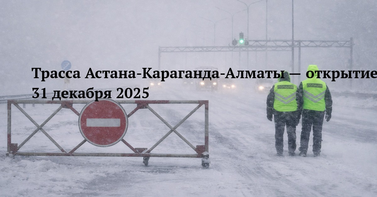 Трасса Астана-Караганда-Алматы — открытие движения 31 декабря 2025