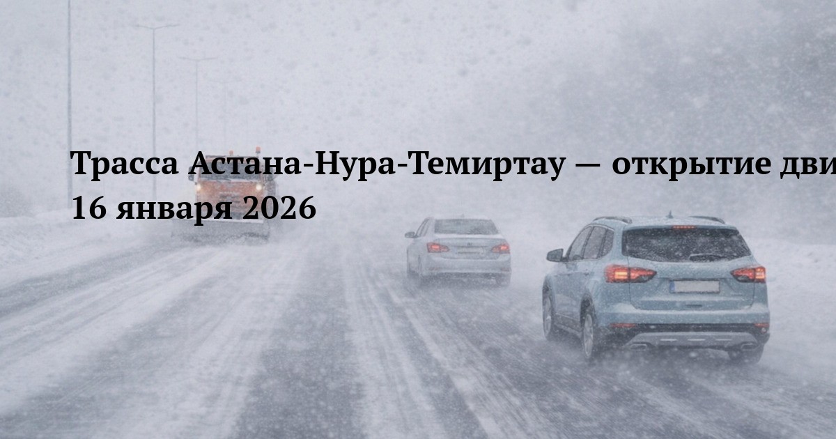 Трасса Астана-Нура-Темиртау — открытие движения 16 января 2026