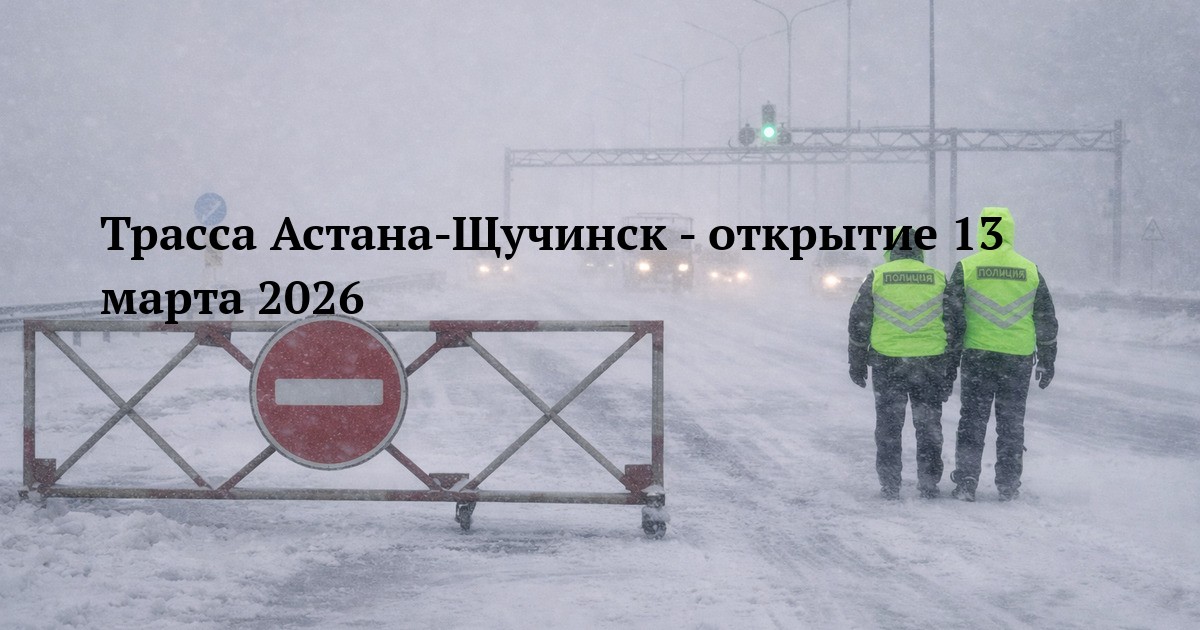 Трасса Астана-Щучинск - открытие 13 марта 2026