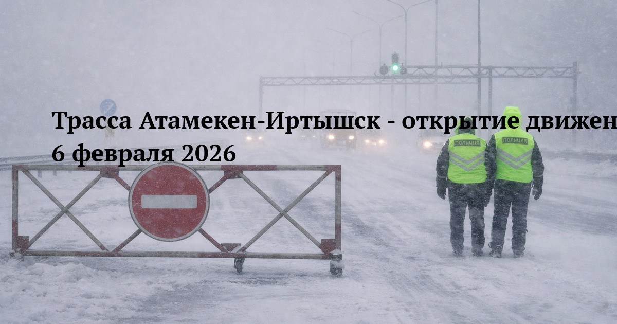 Трасса Атамекен-Иртышск - открытие движения 6 февраля 2026