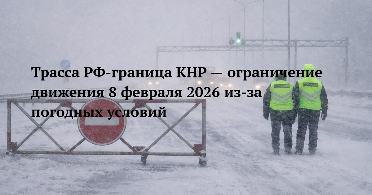 Трасса РФ-граница КНР — ограничение движения 8 февраля 2026 из-за погодных условий