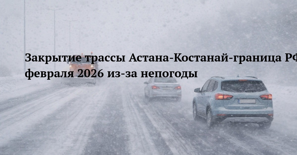 Закрытие трассы Астана-Костанай-граница РФ 22 февраля 2026 из-за непогоды