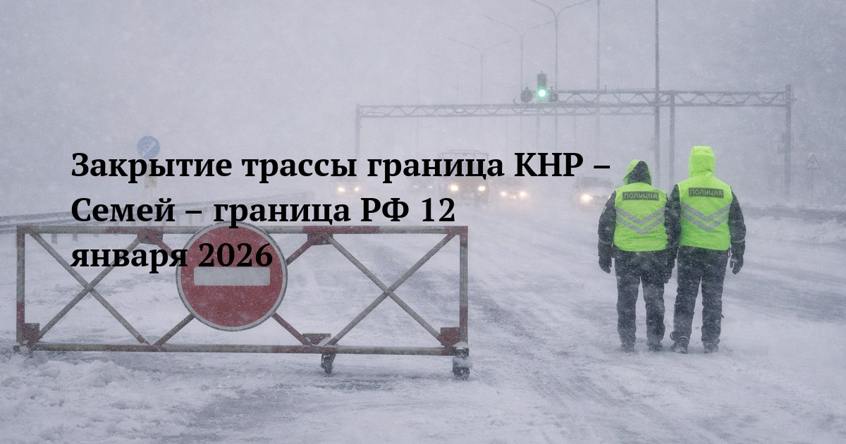 Закрытие трассы граница КНР – Семей – граница РФ 12 января 2026